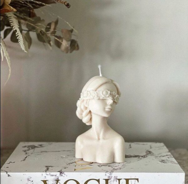 Blind Folded Lady Candle