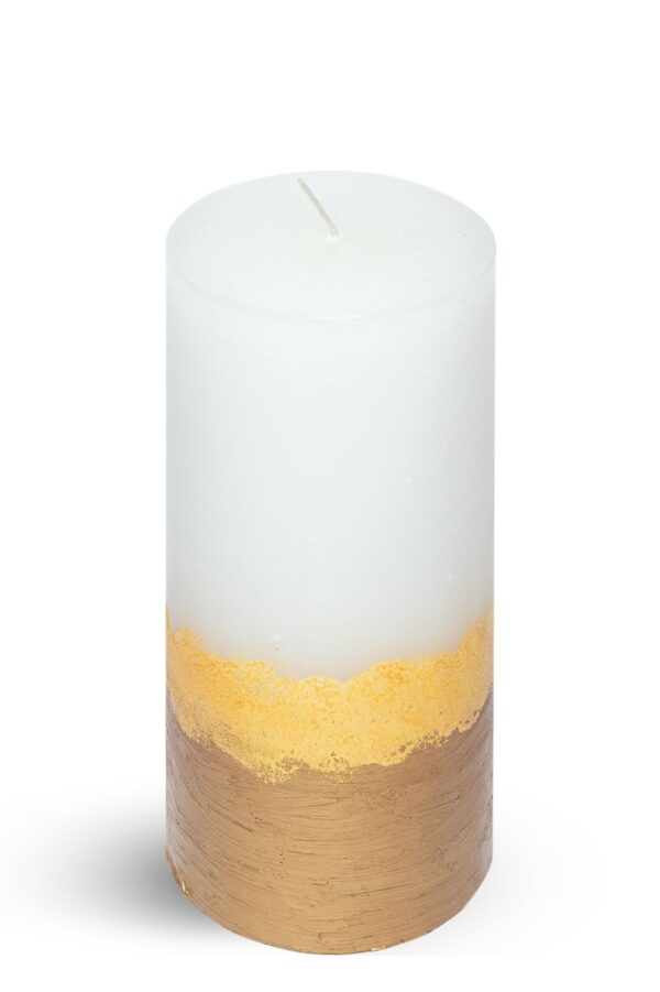 Gold and Copper Pillar Candle 6 inches