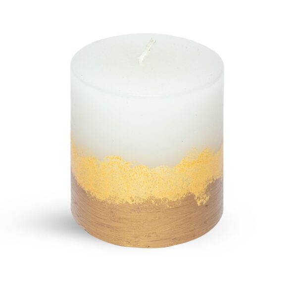 Gold and Copper Pillar candle 3 inches
